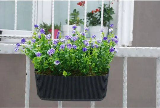 SteweHome Dekorative künstliche Blumen Topfpflanze Anhängung Geländer Balkon Simsir Anthrazit