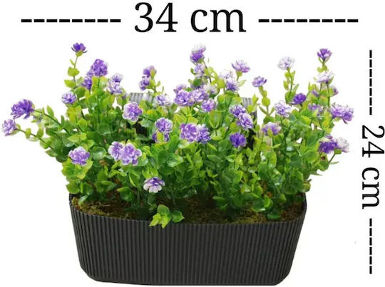 SteweHome Dekorative künstliche Blumen Topfpflanze Anhängung Geländer Balkon Simsir Anthrazit