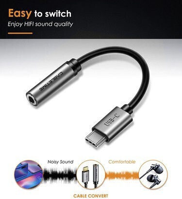 Cabletime DM131031 Конвертор USB-C мъжки към 3.5mm женски Сив