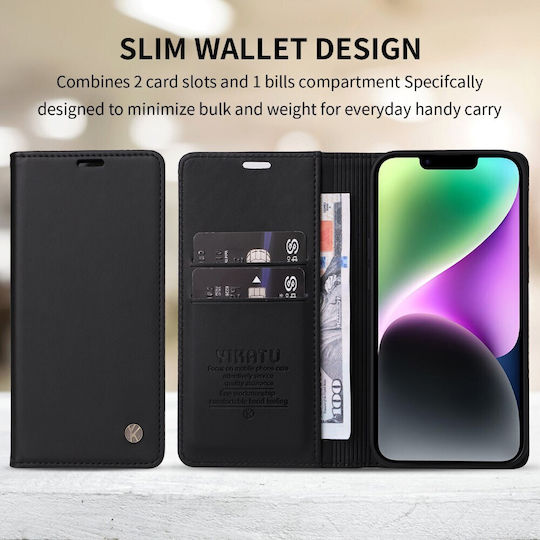 Xiaomi Redmi A7 Pro Case Yikatu Yk-001 Flip Wallet Synthetic Leather PU Black Wallet Stand