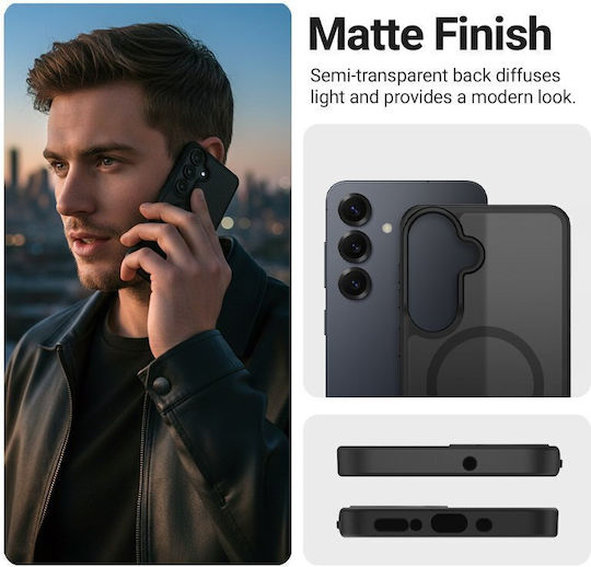 Crong Hybrid Matte Magnetic Magsafe Case Samsung Galaxy A36 Black Crghmmsga36blk