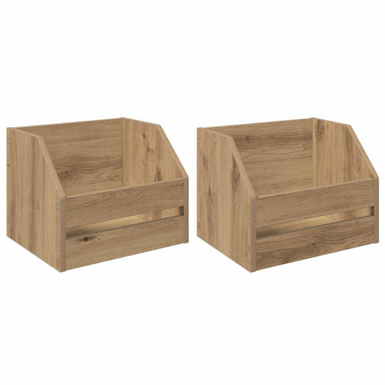 vidaXL Vinyl Album Box 2 pcs Artisan Oak 38 x 30 x 29 cm