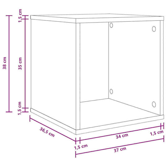 vidaXL Vinyl Record Album Box Artisan Oak 37 x 36.5 x 38 cm