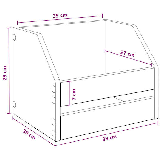 vidaXL Vinyl Album Box 2 Pcs Oak Wood 38 x 30 x 29 cm