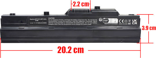 Съвместима Батерия за MSI Mini Msi Bty-s11 Bty-s12 Wind U100 U115 U120 U90 Nb10052 Nb10053 с 5200mAh