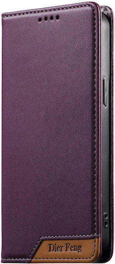Motorola Edge 70 Fusion 5g Case Dierfeng Strong Magnetic Leather Wallet Purple