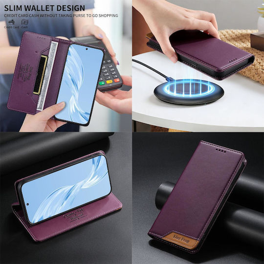 Motorola Edge 70 Fusion 5g Case Dierfeng Strong Magnetic Leather Wallet Purple