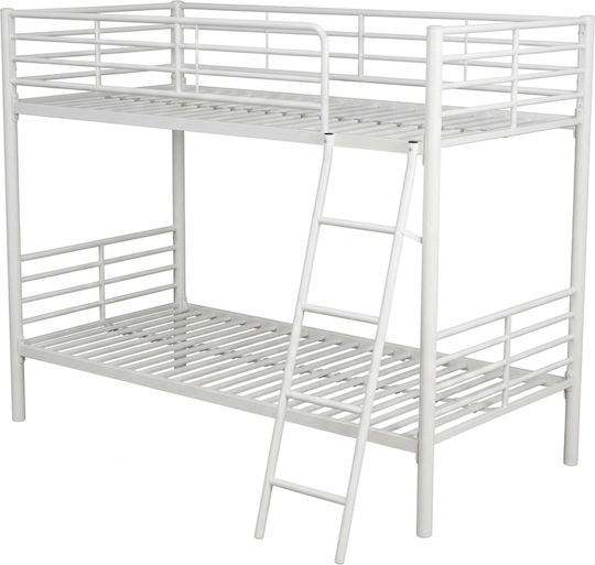 Kids Bed Bunk Single with Mattress White 90x190cm