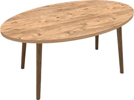 Овална Централна Кафе Маса Sartori от Масивно Дърво Natural - Oak Ш90xД45xВ43см.