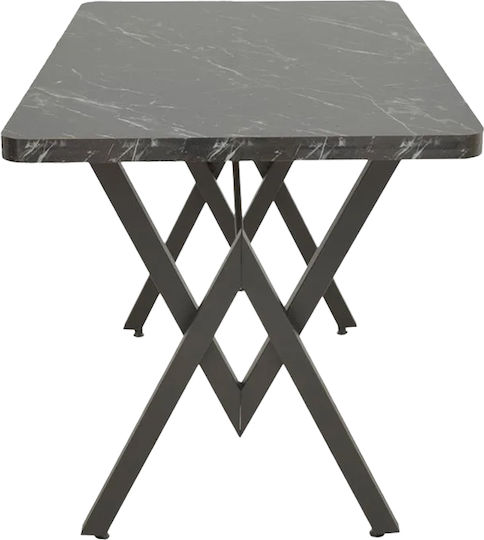 Vertex Dining Table Wooden with Metal Frame Black 110x70x72cm