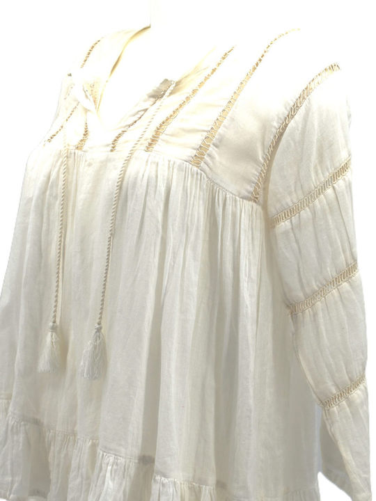 Bluza Asimetrică Damă Albă