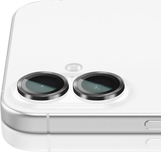 Zanaé Kameraobjektivschutz für iPhone 16 / 16 Plus Kratzfestes gehärtetes Glas Schwarz