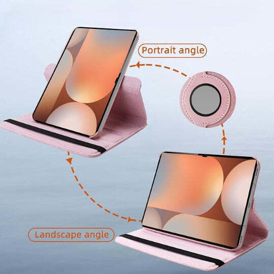 Smart Case 360° Rotating Stand Book Cover Samsung Galaxy Tab S7 S8 Rose Gold