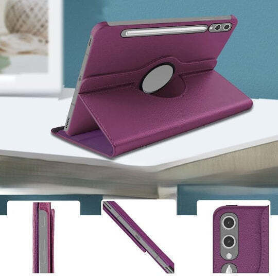 Smart Case 360° Rotating Stand Book Cover Samsung Galaxy Tab S8 S7 Purple