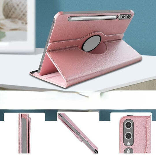Умeн калъф 360° въртяща се стойка Book Cover Samsung Galaxy Tab S9 Розово злато