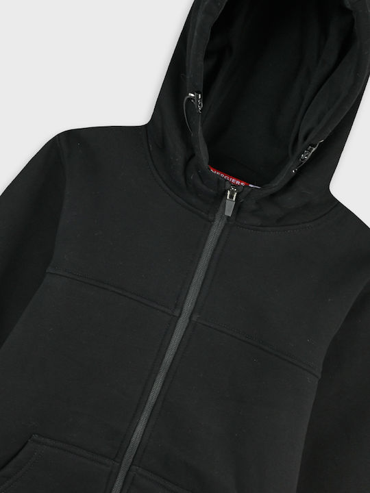 Kids Hooded Sweatshirt Cardigan Black
