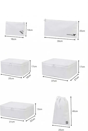 Stewehome Suitcase Storage Organizer Set Travel 6 Pieces Polyester 25x40 Cm
