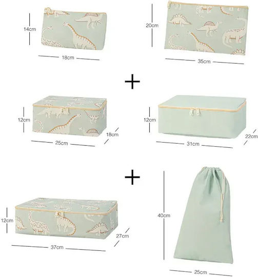 Stewehome Set 6 Stücke Gepäckzubehör Organizer-Koffer Dinosaurier Muster Reise