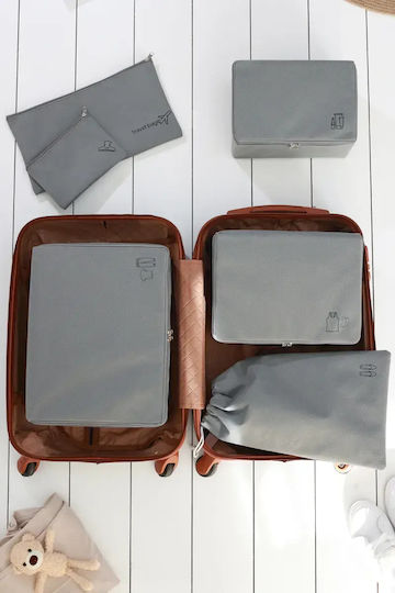 SteweHome Set de Organizatoare de Depozitare pentru Valiză Călătorii 6 Bucăți Poliester 25x40 Cm