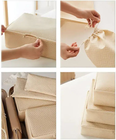 SteweHome Set Organizatoare de Depozitare pentru Valiză Albă Material Parașută Lavabilă 25x40x40 Cm