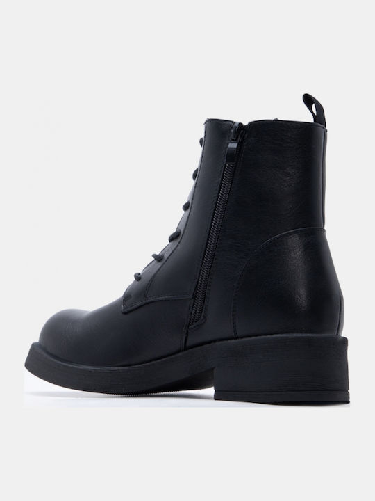 Wildleder Damen Kampfstiefel Schwarz