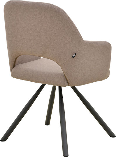 Dining Chair with Fabric Upholstery Beige 59x58x87cm