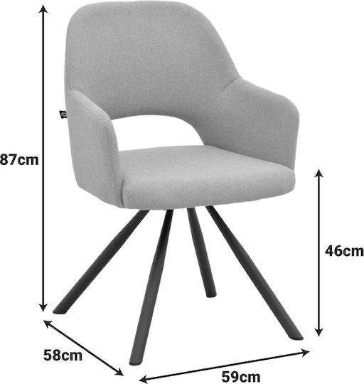 Dining Chair with Fabric Upholstery Grey 59x58x87cm