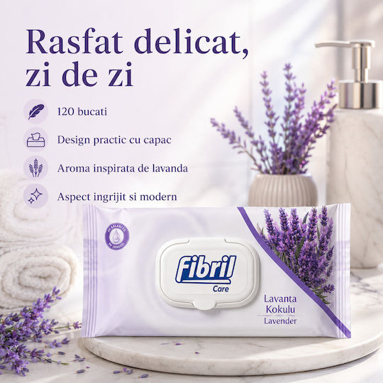 Fibril Șervețele Umede Bebe Fără Alcool și Parabeni 120 Bucăți