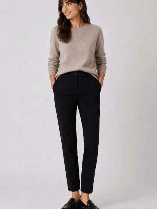 Women's Fabric Trousers in Regular Fit Black