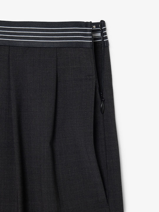 Pantaloni Dama Cu Elastic În Croială Lejeră Gri Închis