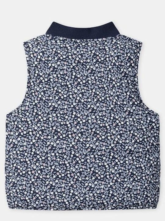 Kids Quilted Sleeveless Short Double Sided Blue