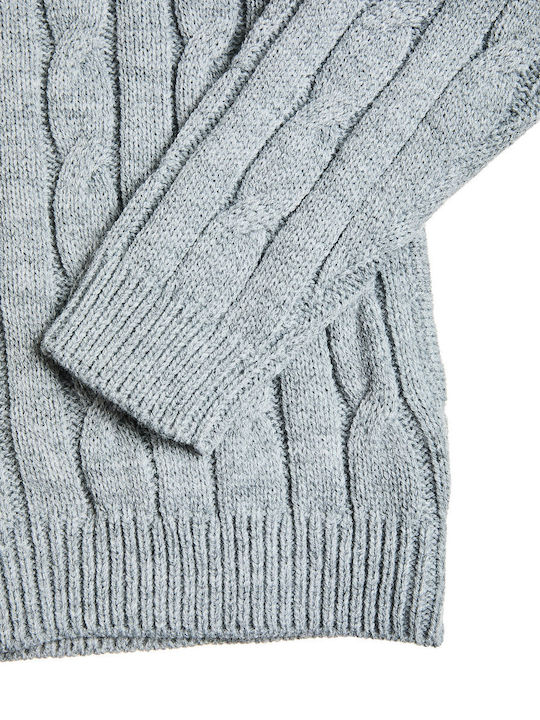 Kids Knitted Cardigan with Grey Hooded