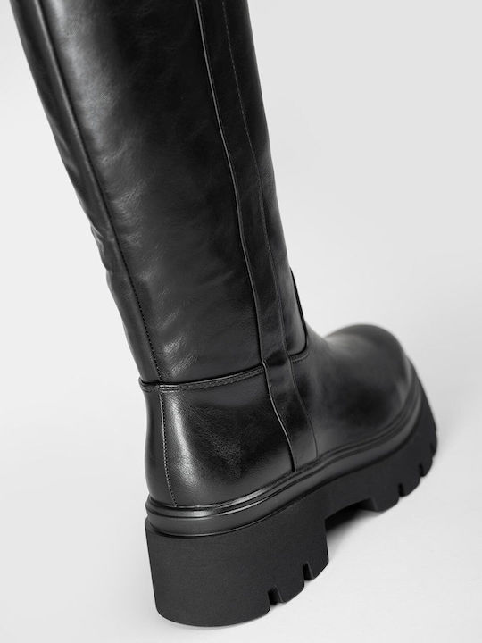 Damenstiefel mit Mittelhohem Absatz Schwarz