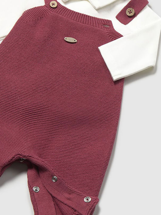 Mayoral Set Onesie with Pants Plum