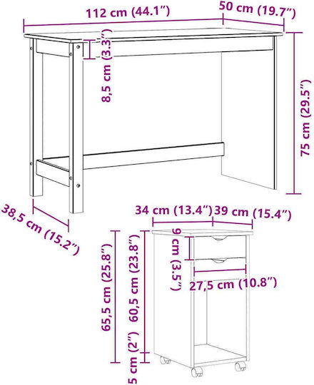 vidaXL Σετ Γραφείου 2τμχ 3438775