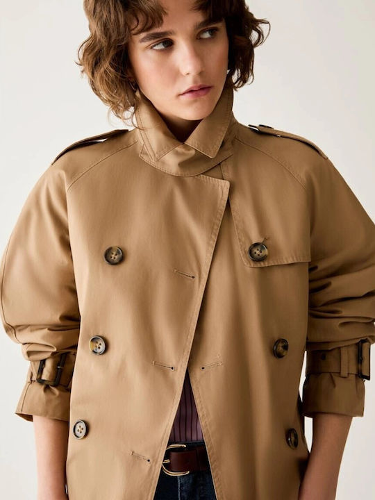 Palton Dama Trenci Camel