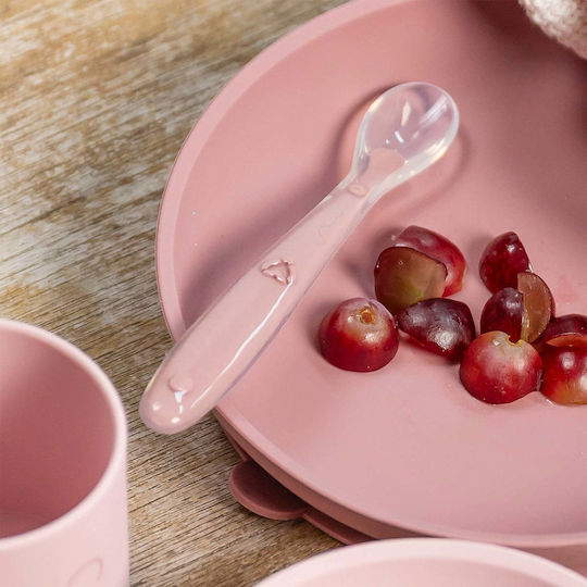 Nattou Baby Set of Silicone Spoons with Case Pink 2 Pieces
