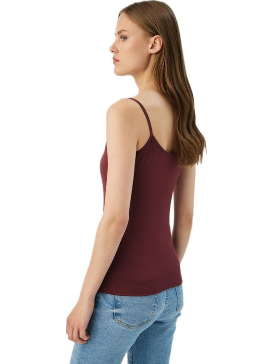 Fimelle Burgundy Women's T-Shirt with Spaghetti Strap
