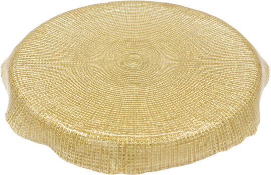 Keskor Διακοσμητική Πιατέλα Γυάλινη Χρυσή 35x35x8εκ.