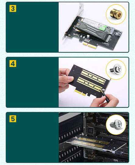 Ugreen Карта PCIe Към 2 Порта M.2