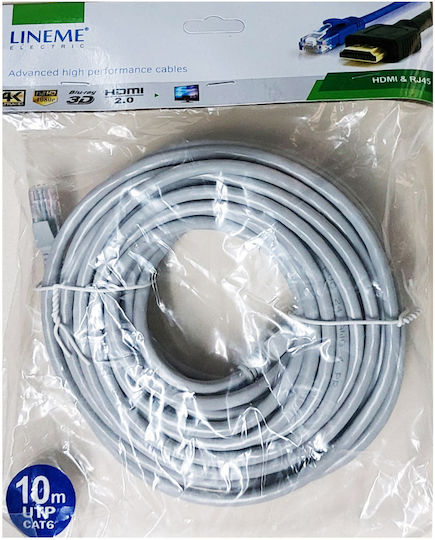 Lineme U/UTP Cat.6 Gigabit Network Cable Ethernet 10m Gray
