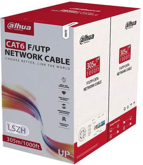 Dahua U/UTP Cat.6 (Gigabit) Cablu De Rețea Ethernet Fără Conectori 305m Alb