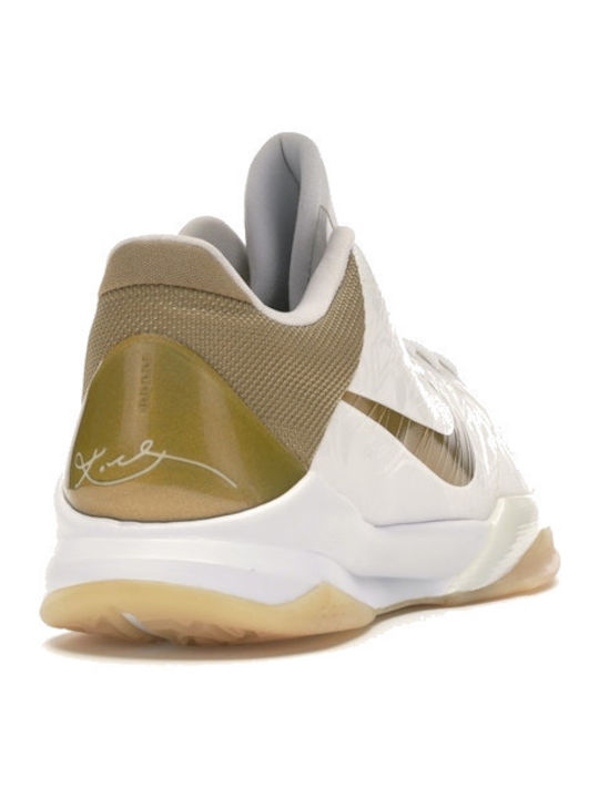 Kobe 5 Big Stage Ниски Баскетболни Обувки Бели / Металик Златни