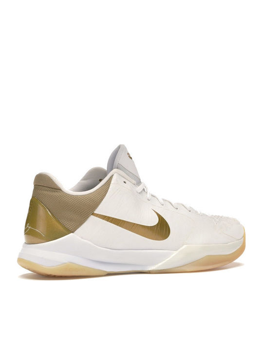 Kobe 5 Big Stage Ниски Баскетболни Обувки Бели / Металик Златни