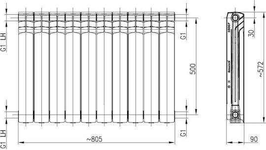 KFA KFA Aluminium Heizkörper Grau