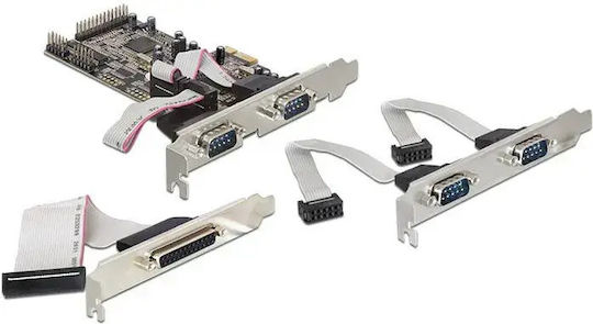 DeLock PCIe Karte mit 5 DB25 Parallel und RS232 DB9 Seriell Anschlüssen