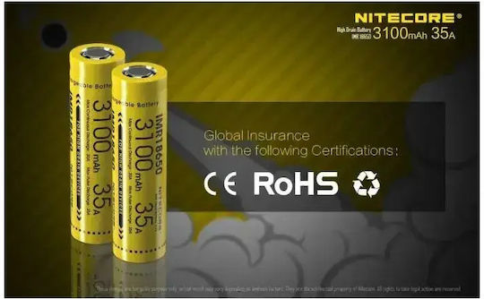 NiteCore Imr18650 Wiederaufladbare Batterien 18650 2Stück