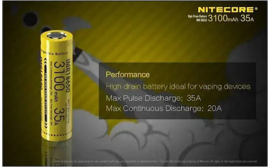 NiteCore Imr18650 Wiederaufladbare Batterien 18650 2Stück