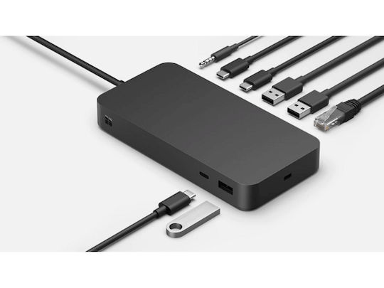 Microsoft Surface Dock Thunderbolt 4 Докинг станция с 4K Ethernet и свързване 2 монитора Черен