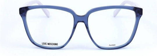 Moschino Damen Acetat Brillengestell Blau MOL583 PJP